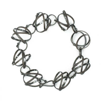 Mobius Link Bracelet

Oxidized silver, OX  7.5” L
BRMB01-OX